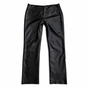 VTG Y2K Banana Republic Leather Pants Womens 10 Back Slit Lined